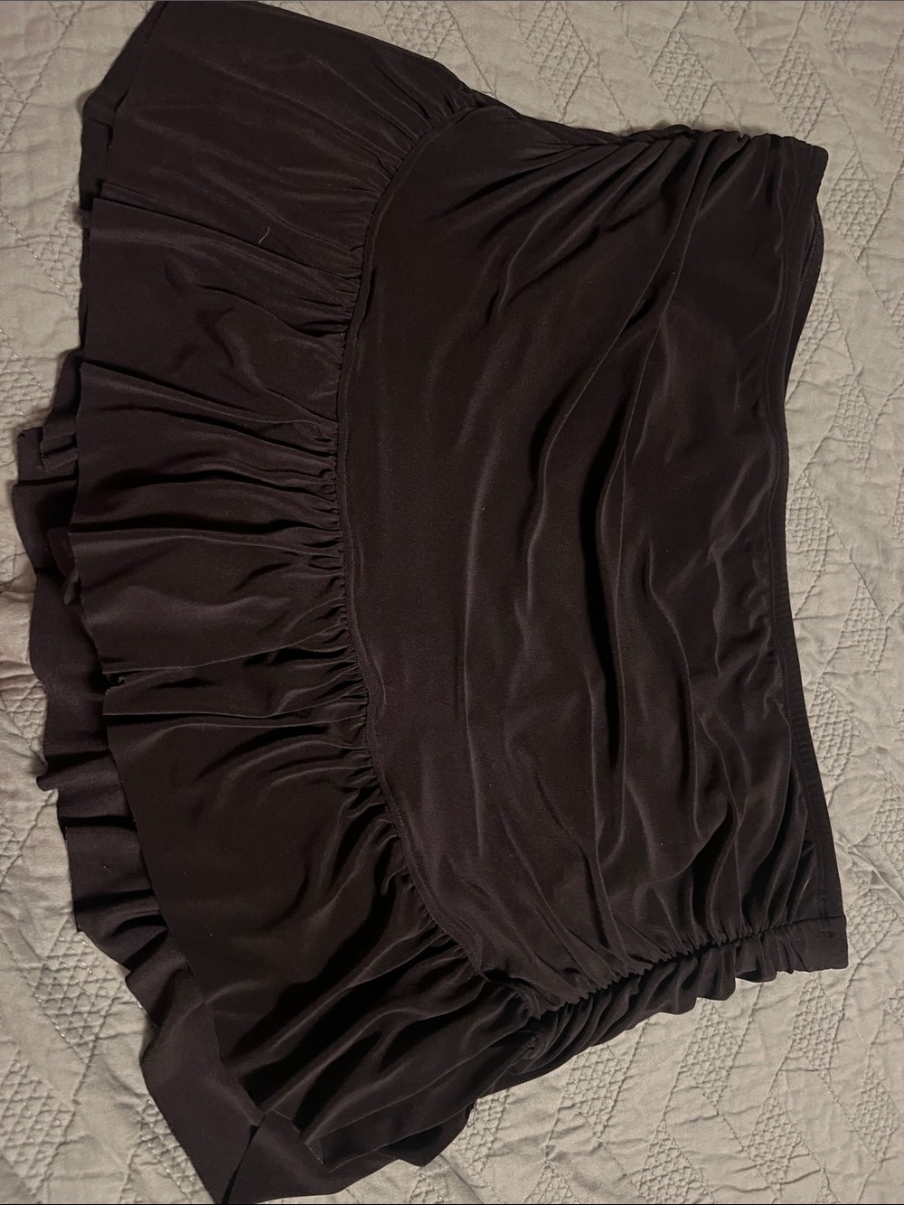 Black Ruffle Skater Swim Skirt